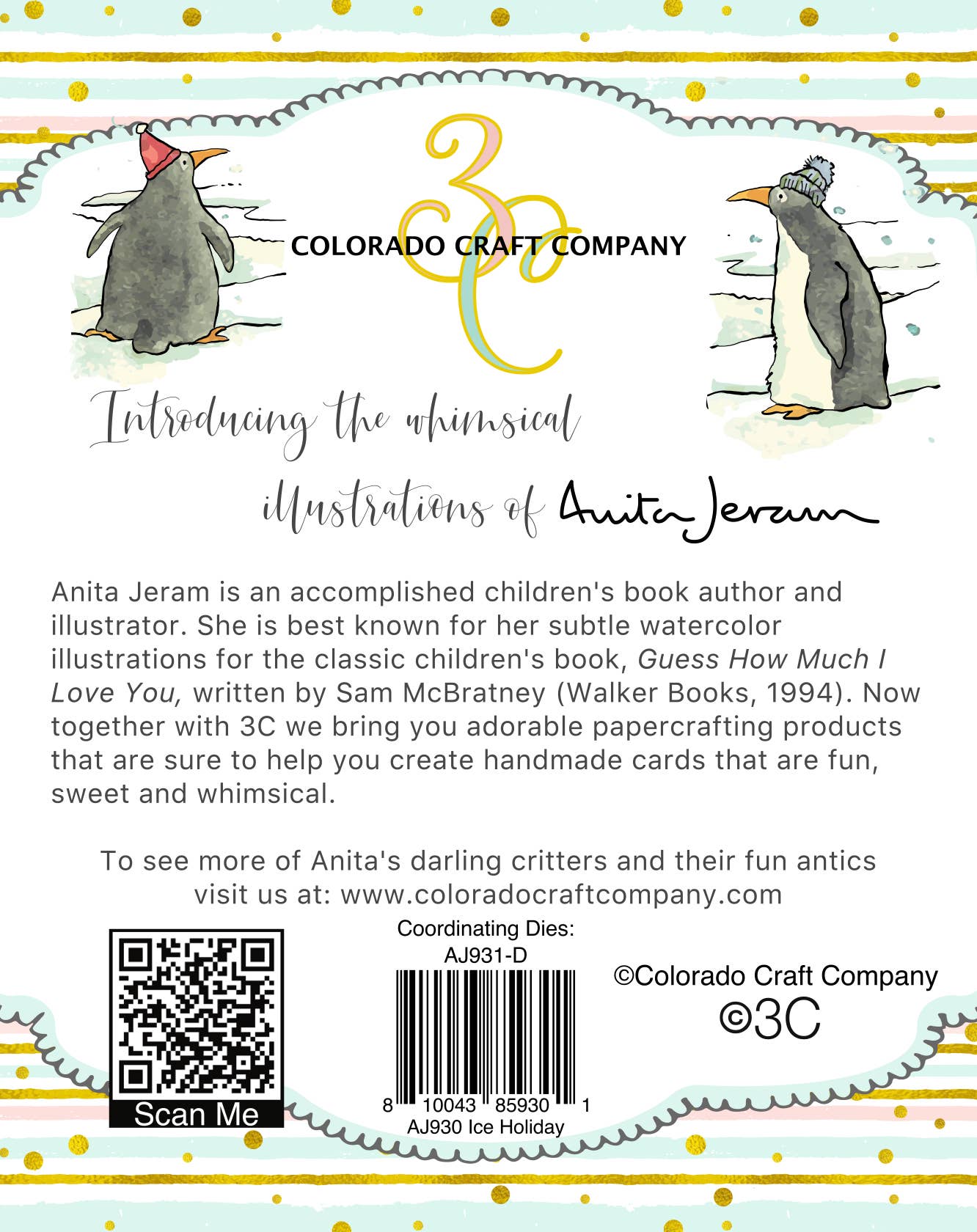 Colorado Craft Company - AJ930 Anita Jeram~Ice Holiday 4 x 4 Clear Stamps