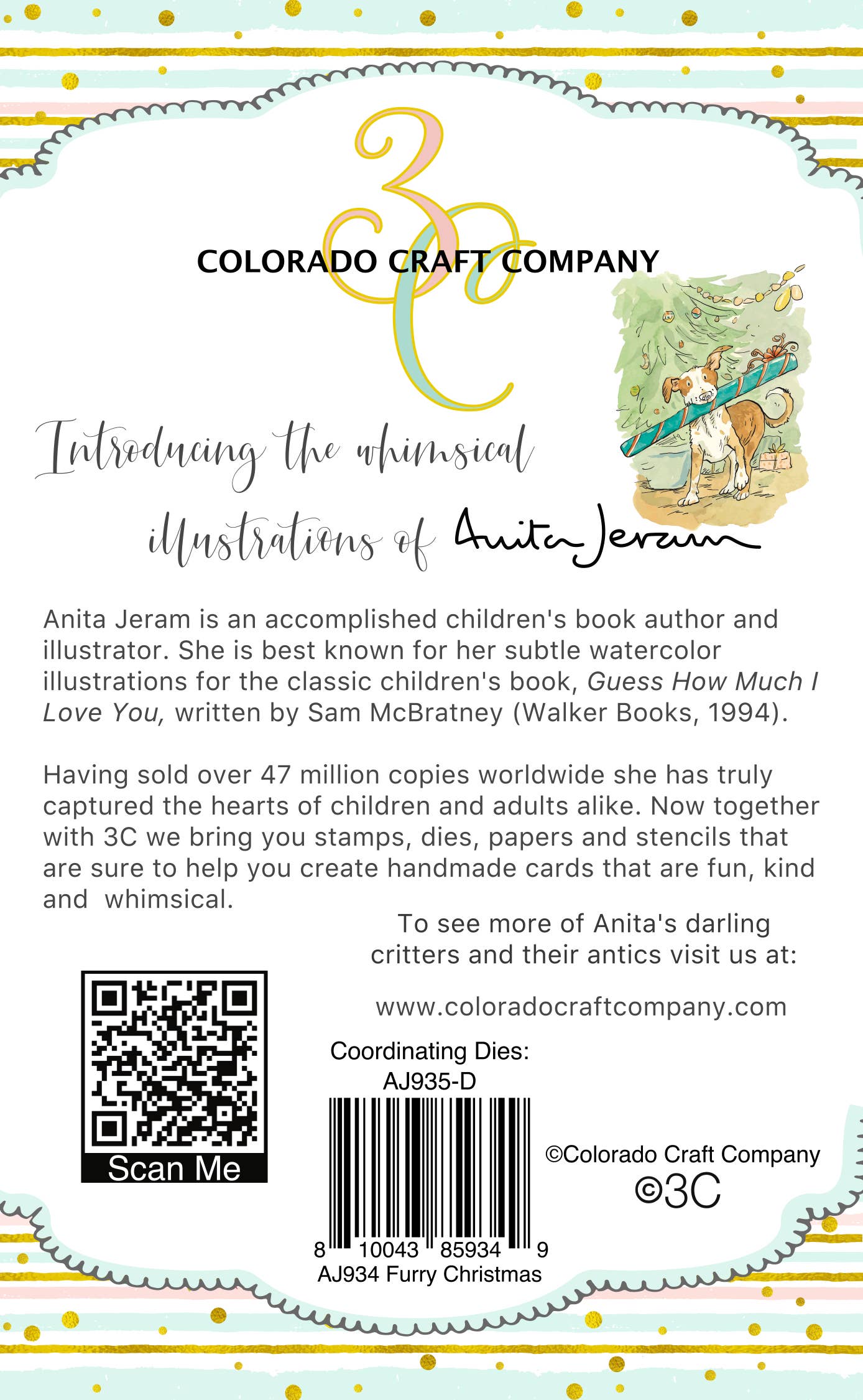 Colorado Craft Company - AJ934 Anita Jeram~Furry Christmas 4 x 6 Clear Stamps