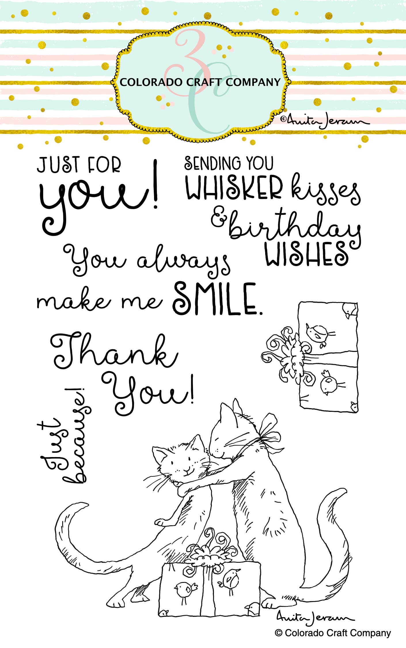 Colorado Craft Company - AJ549 Anita Jeram ~ Whisker Kisses