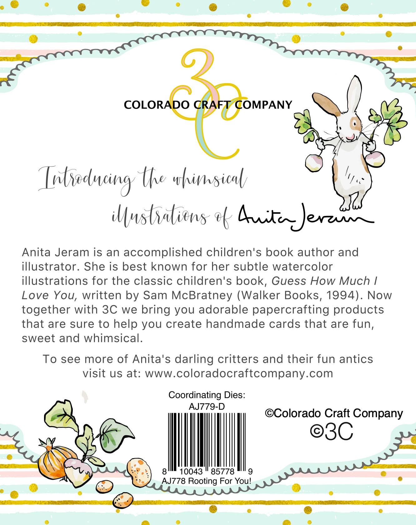 Colorado Craft Company - AJ778 Anita Jeram~Rooting For You! 4 x 4 Clear Stamps
