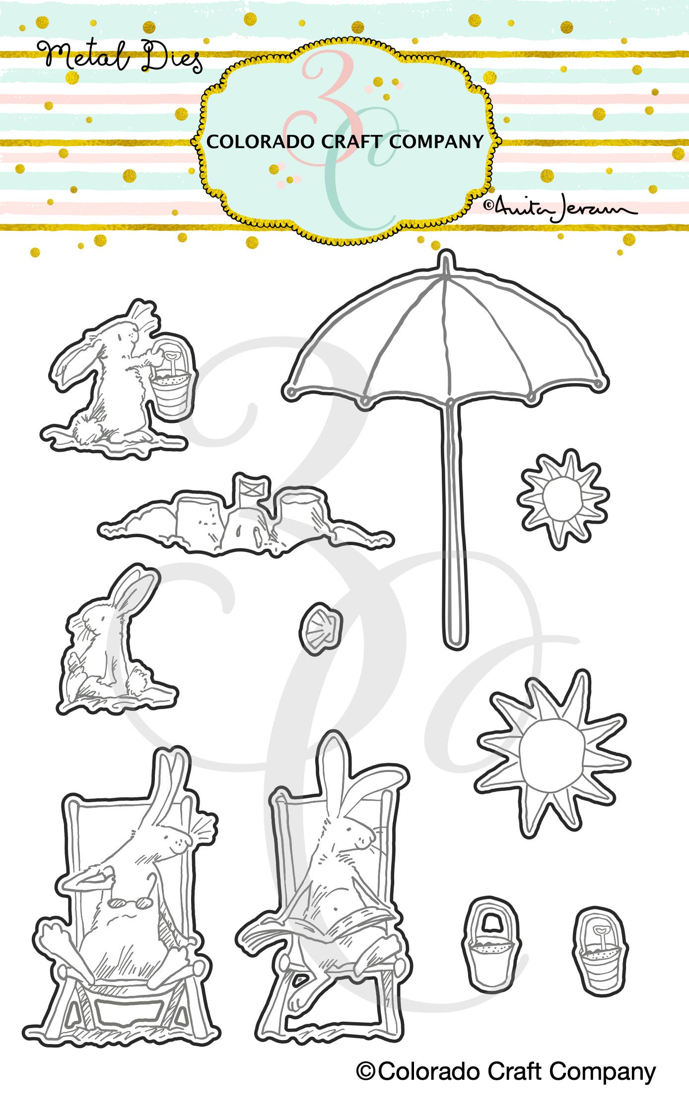 Colorado Craft Company - AJ853-D Anita Jeram~Fun in the Sun Dies