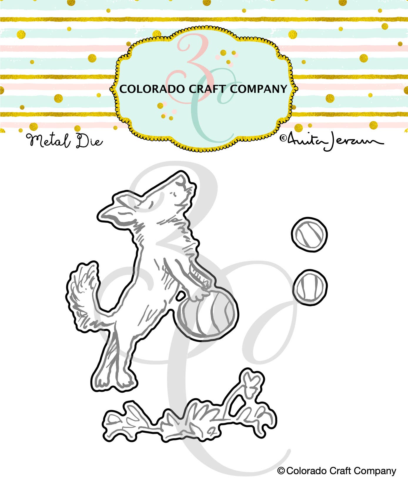 Colorado Craft Company - AJ813-D Anita Jeram~Play Ball Dies