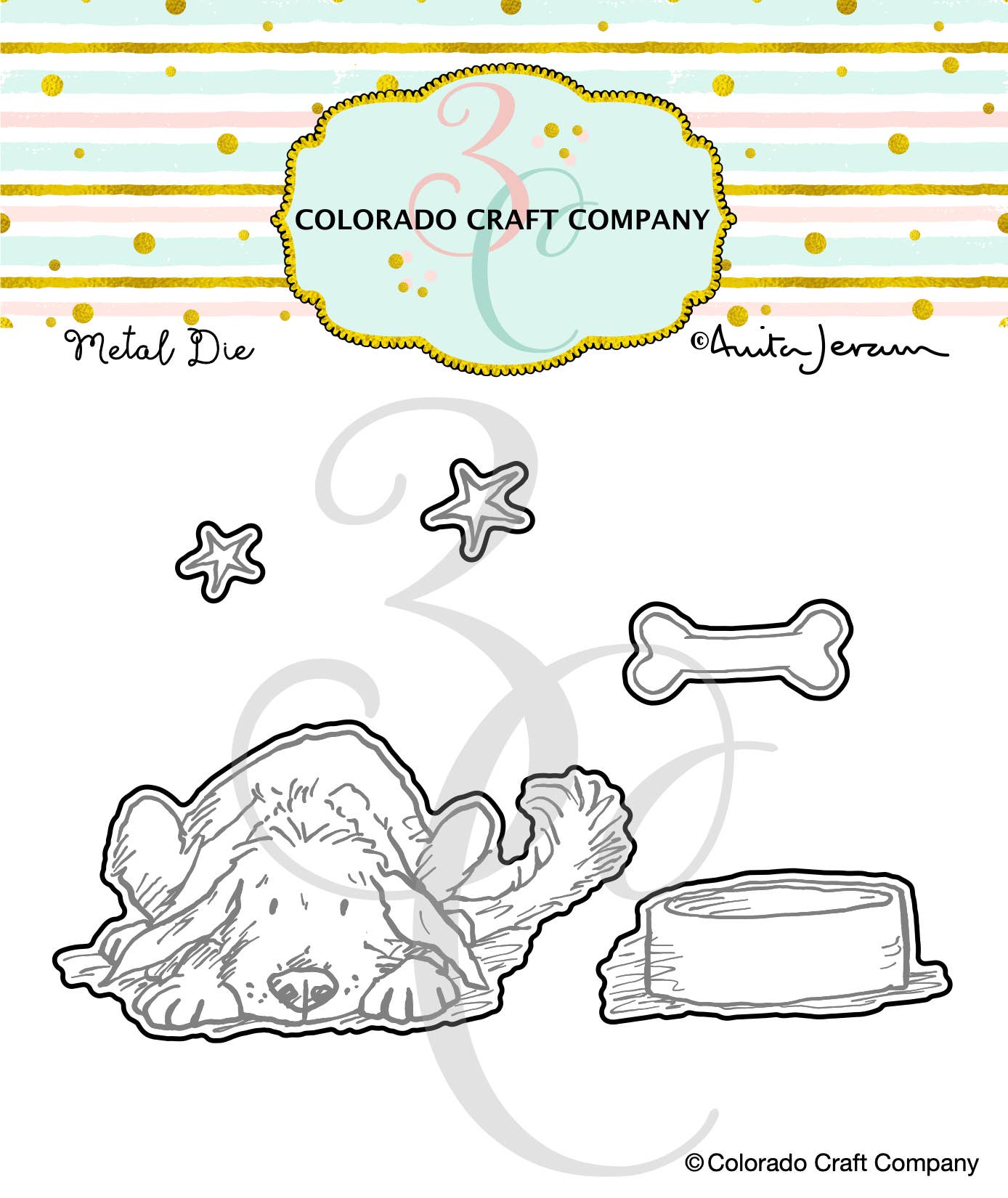 Colorado Craft Company - AJ811-D Anita Jeram~Stay Pawsitive Dies