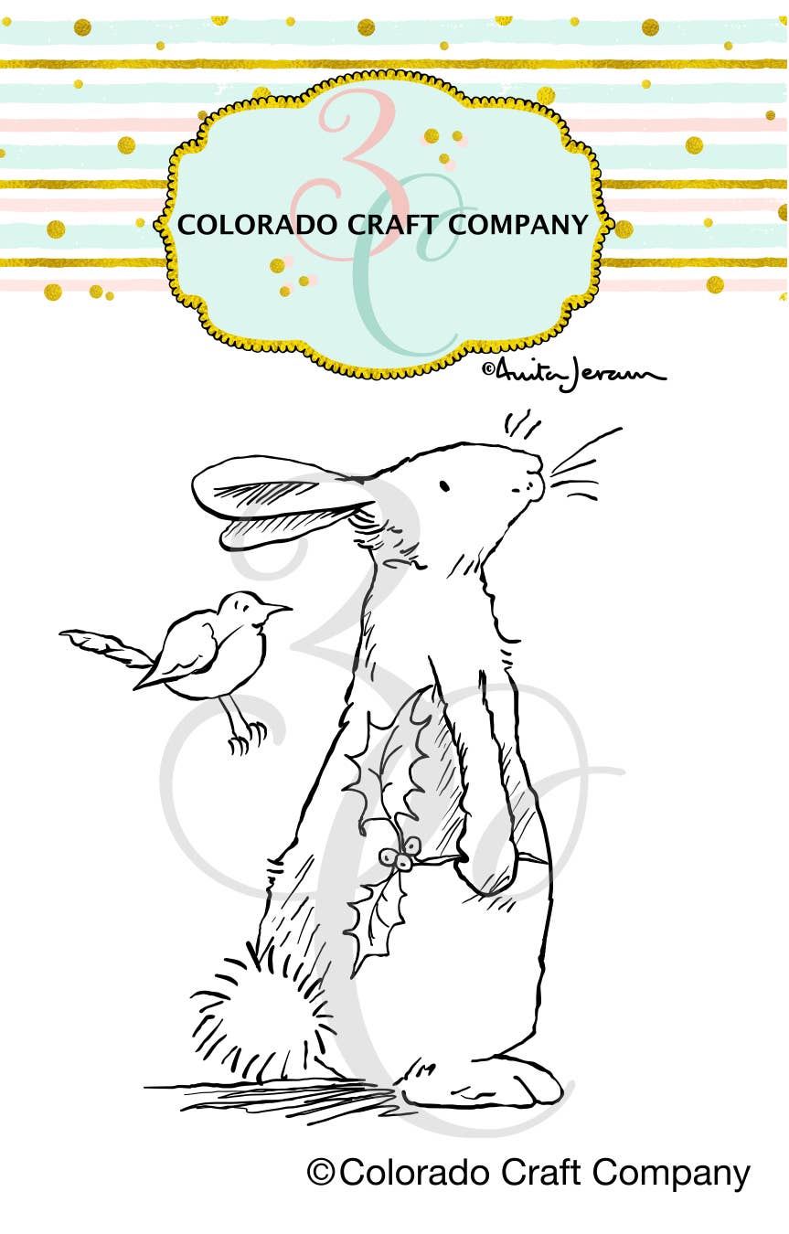 Colorado Craft Company - AJ842 Anita Jeram~Bird Perch Mini 2 x 3 Clear Stamps