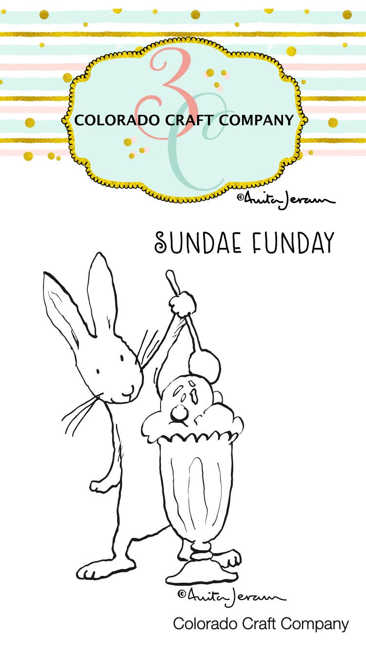 Colorado Craft Company - AJ485 Anita Jeram ~ Sundae Funday Mini Stamps - Red Button Studio 9