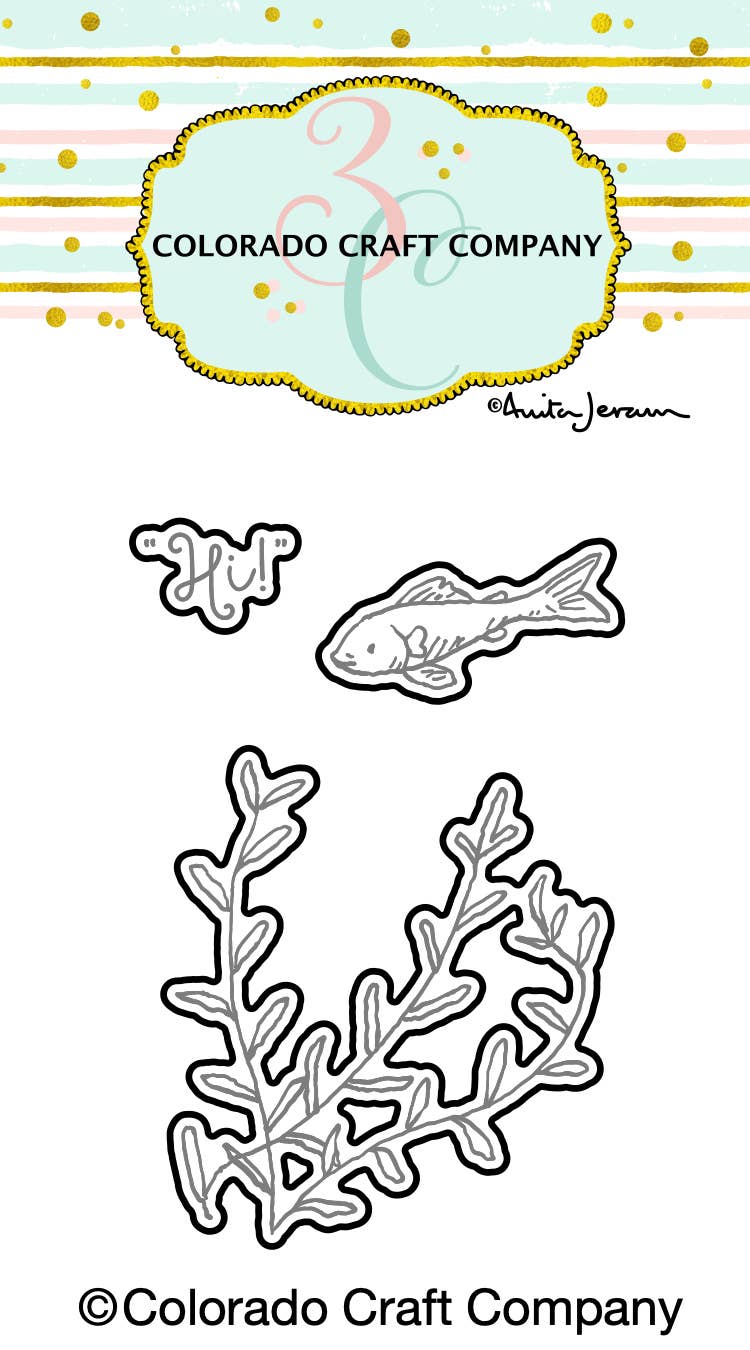 Colorado Craft Company - AJ641-D Anita Jeram ~ Swimming By Mini Dies - Red Button Studio 9