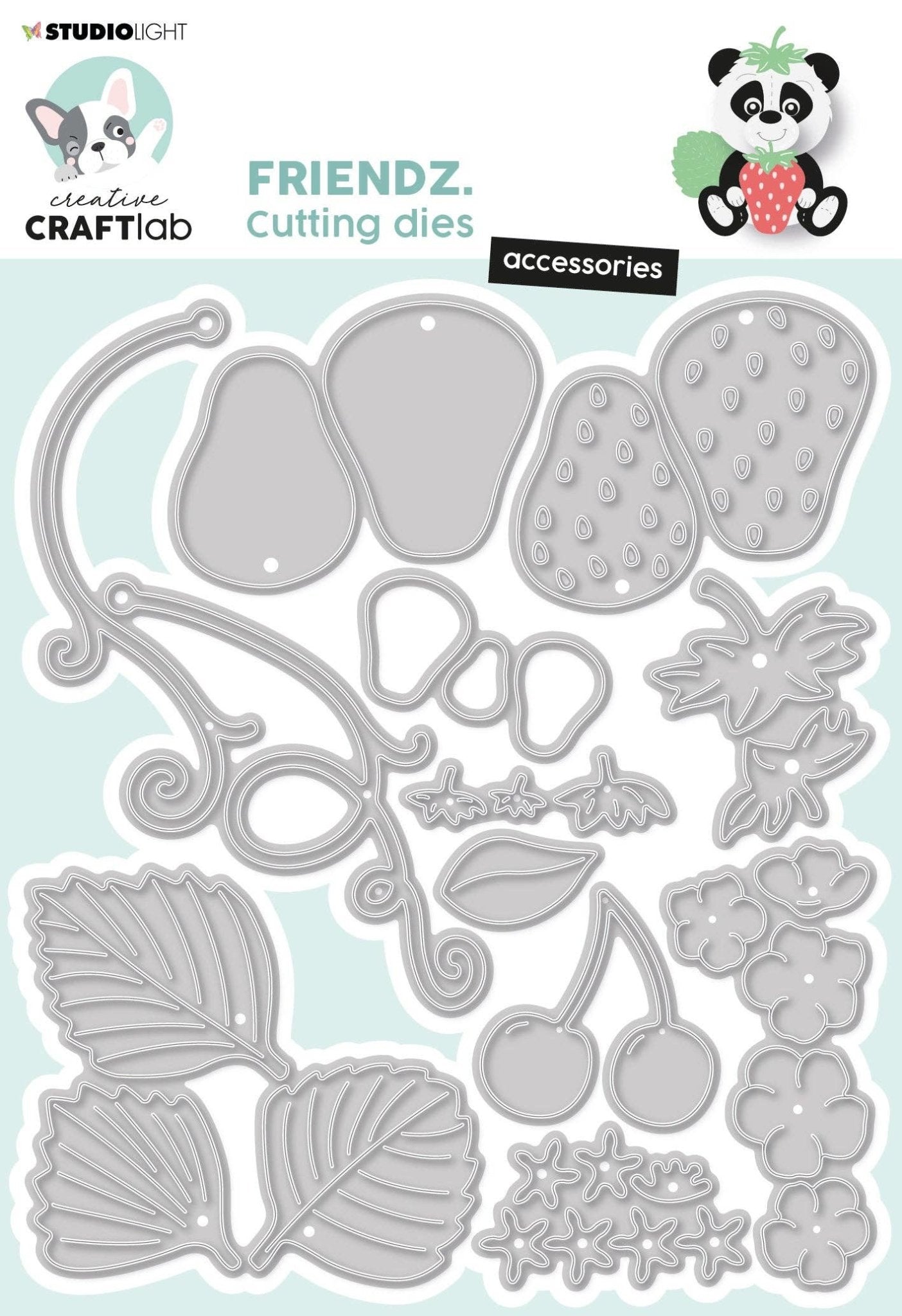 Ecstasy Crafts Distributing - CCL Cutting Die Strawberries Accessoires Friendz 133x114x1mm 11 PC nr.478 - Red Button Studio 9