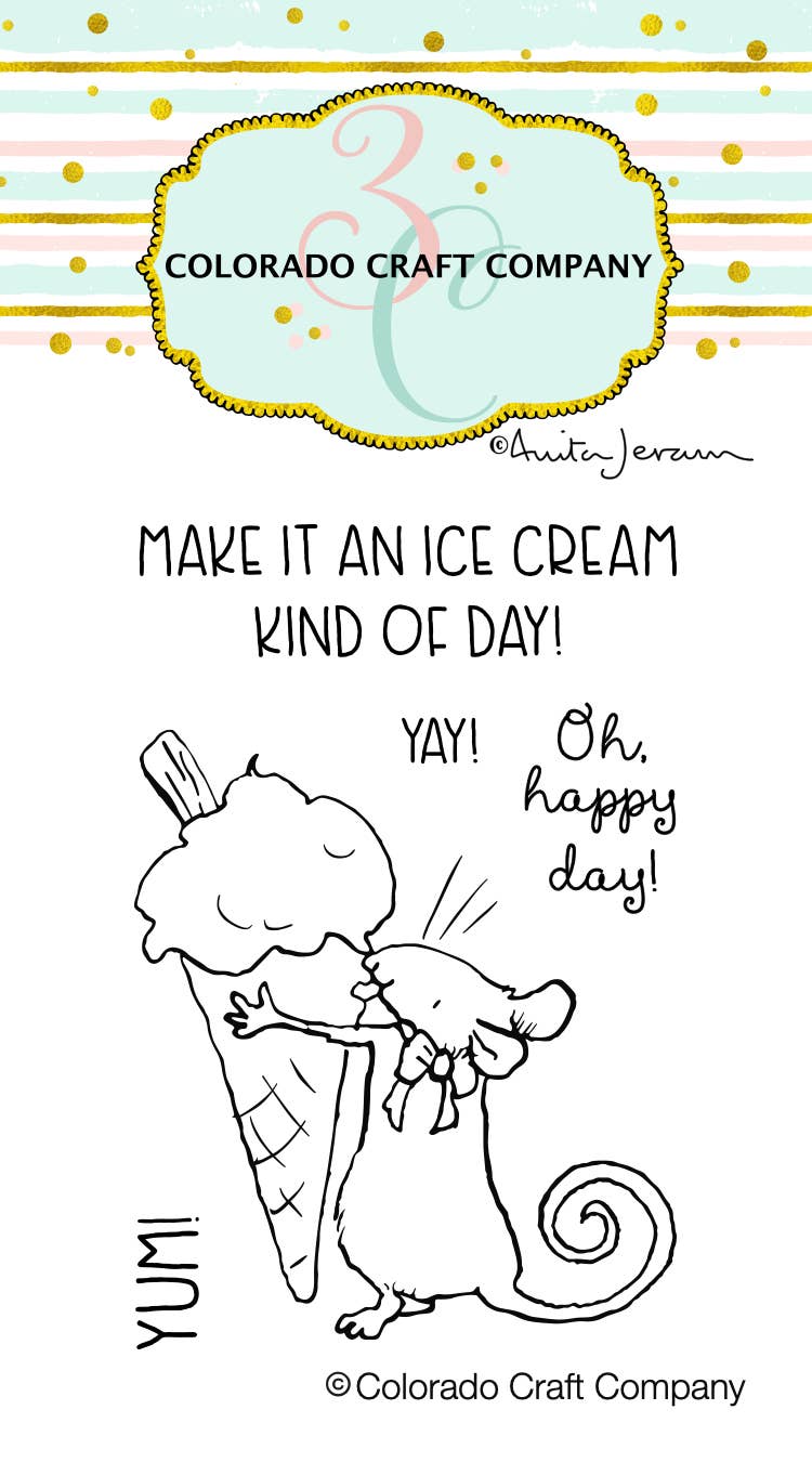 Colorado Craft Company - AJ381 Anita Jeram~Ice Cream Day Mini Stamps