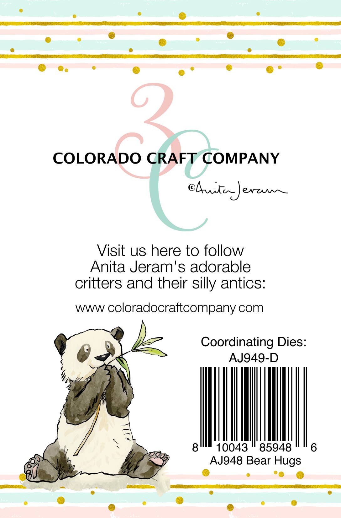 Colorado Craft Company - AJ948 Anita Jeram~Bear Hugs 3 x 4 Clear Stamps