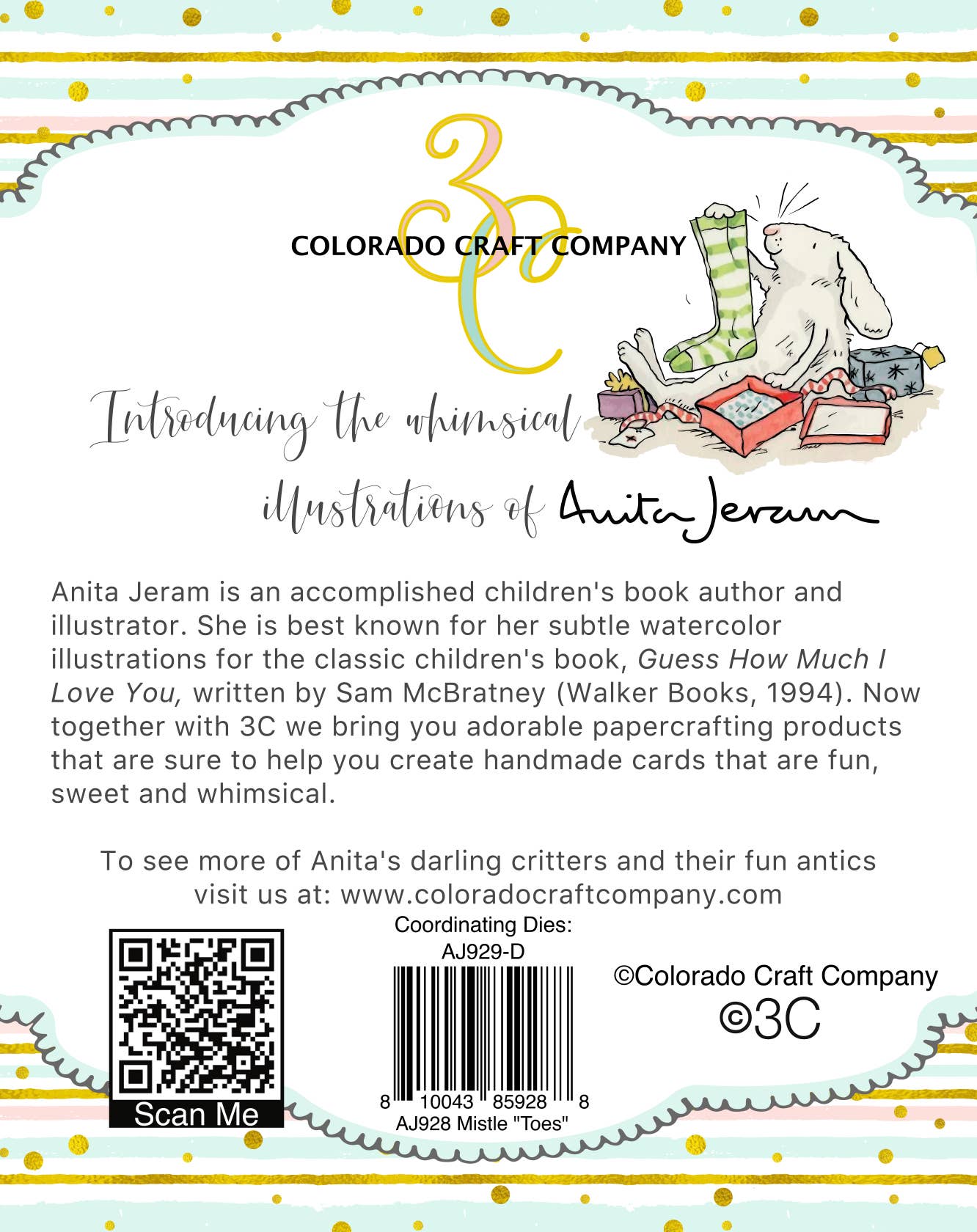 Colorado Craft Company - AJ928 Anita Jeram~Mistle "Toes"  4 x 4 Clear Stamps