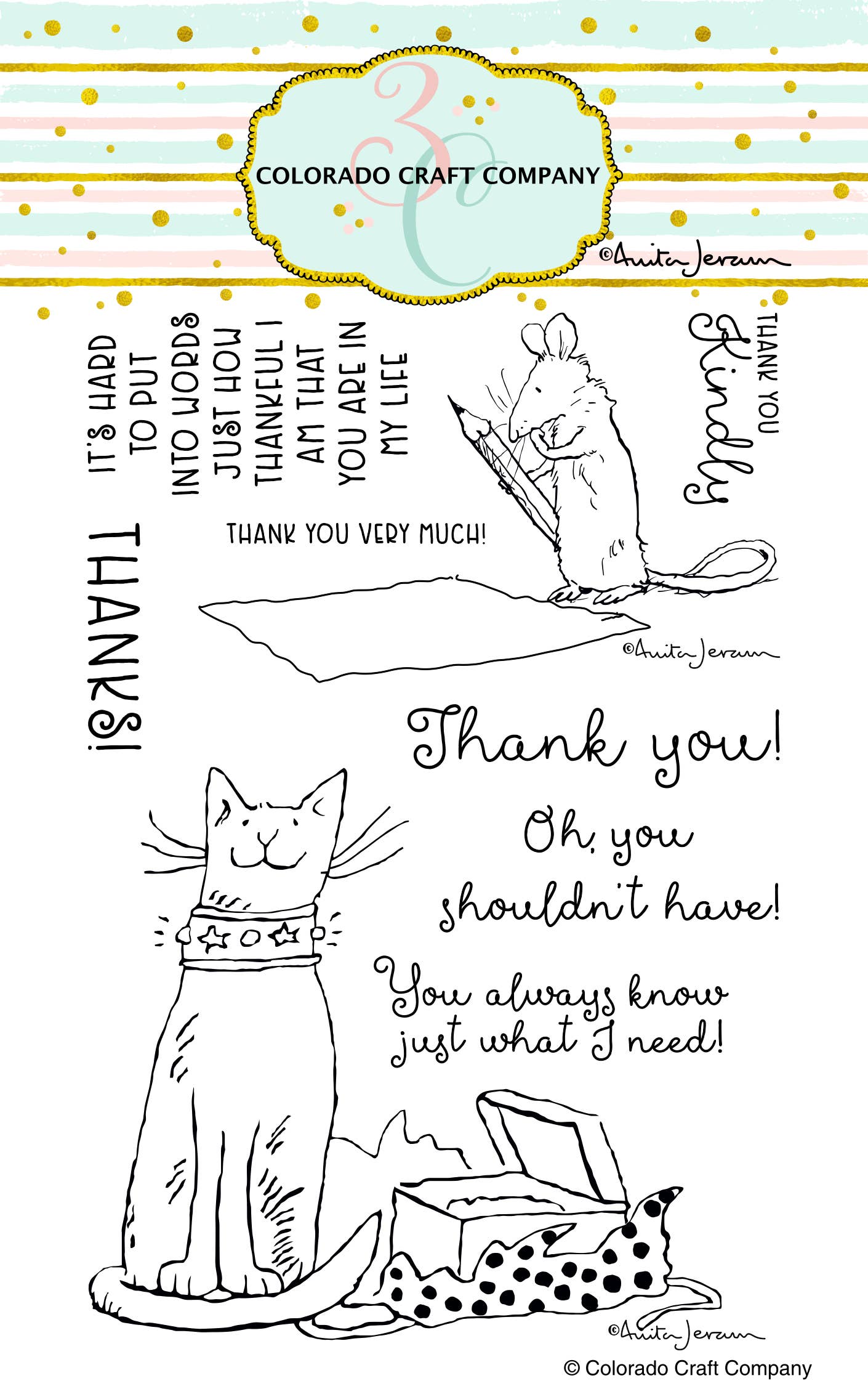 Colorado Craft Company - AJ430 Anita Jeram~Thank You Kindly