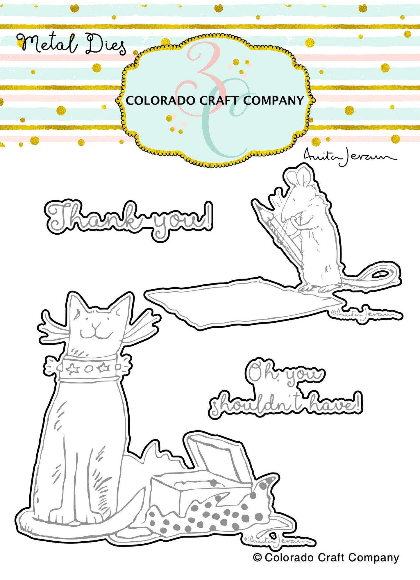 Colorado Craft Company - AJ431-D Anita Jeram~Thank You Kindly Dies