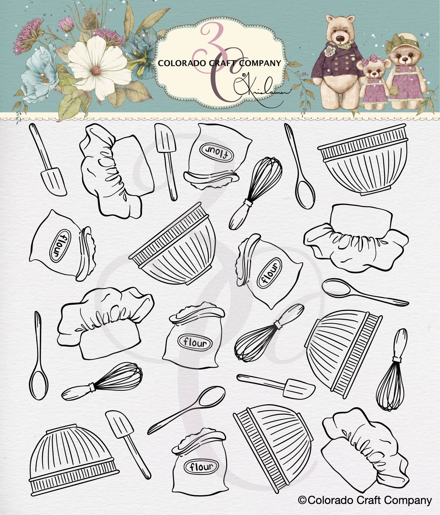 Colorado Craft Company - KL967 Kris Lauren~Baking Background 6 x 6