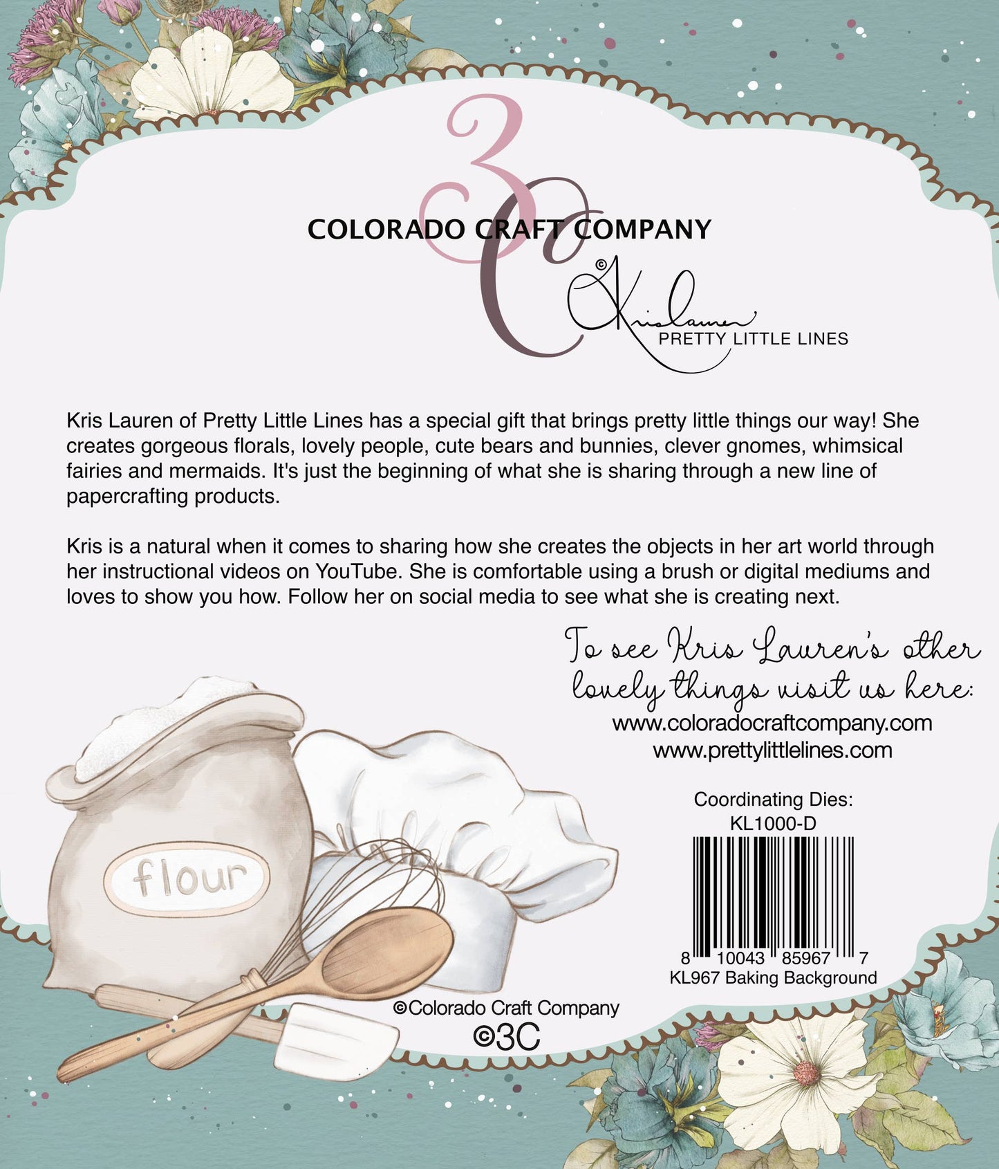 Colorado Craft Company - KL967 Kris Lauren~Baking Background 6 x 6