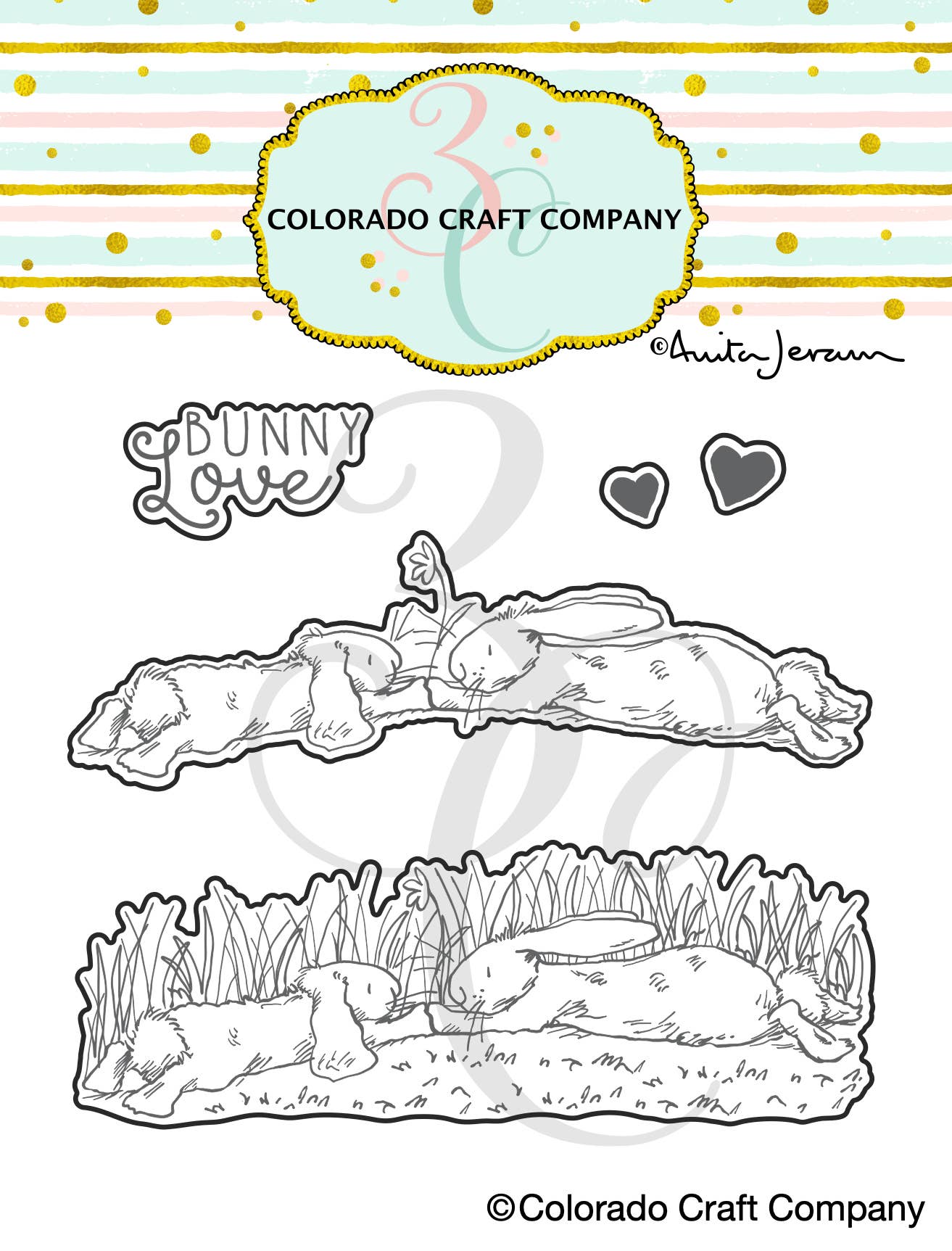 Colorado Craft Company - AJ947-D Anita Jeram~ Bunny Love Dies
