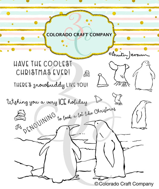 Colorado Craft Company - AJ930 Anita Jeram~Ice Holiday 4 x 4 Clear Stamps