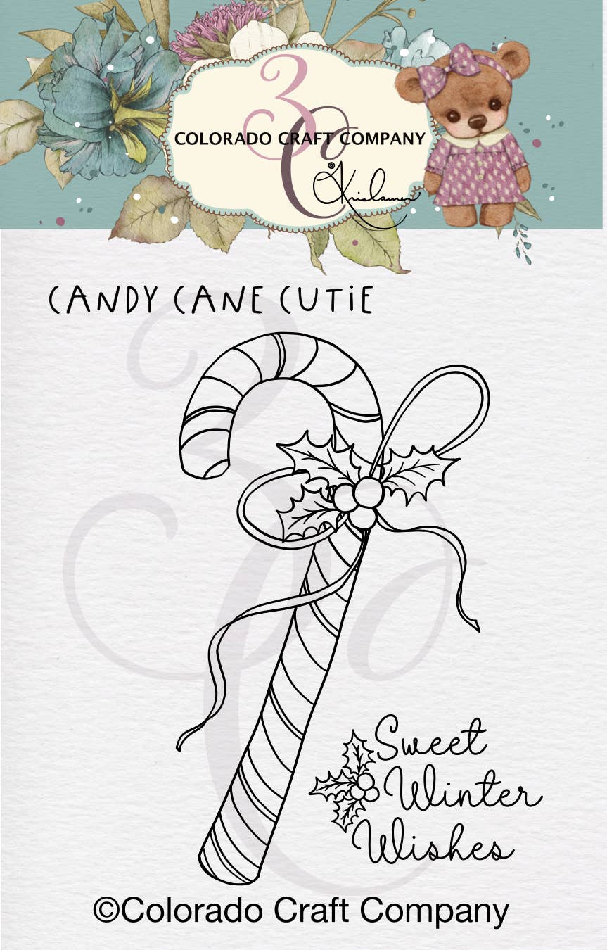 Colorado Craft Company - KL922 Kris Lauren~Candy Cane Cutie Mini 2 x 3 Clear Stamps