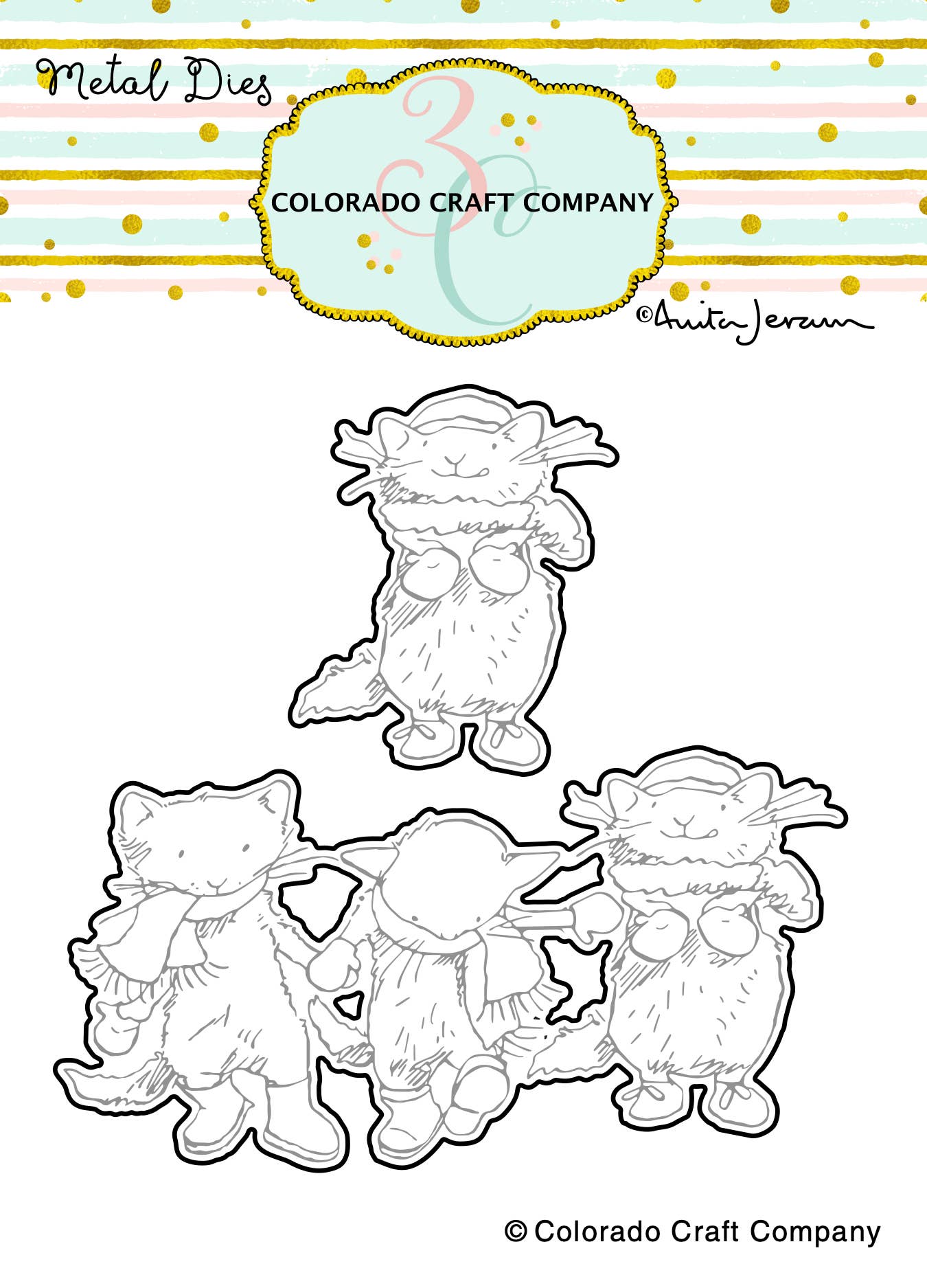 Colorado Craft Company - AJ388-D Anita Jeram~Kittens & Mittens Dies