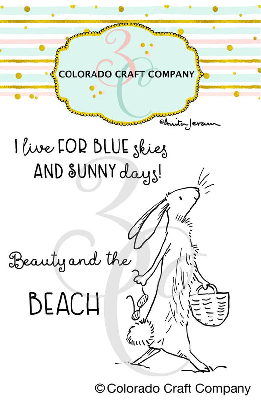 Colorado Craft Company - AJ858 Anita Jeram~Beach Beauty 2 x 3 Clear Stamps