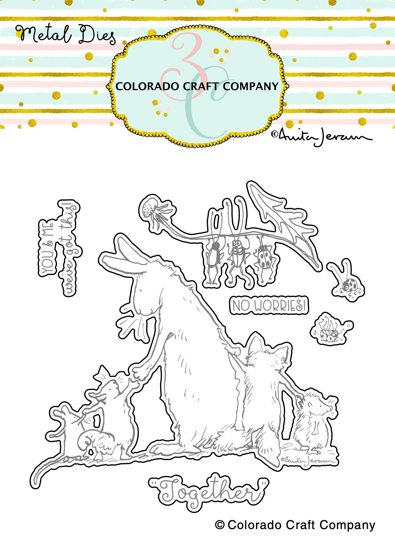 Colorado Craft Company - AJ378-D Anita Jeram~Better Together Dies - Red Button Studio 9