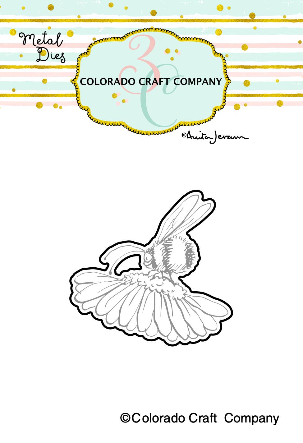 Colorado Craft Company - AJ506-D Anita Jeram ~ Bee You Mini Dies - Red Button Studio 9
