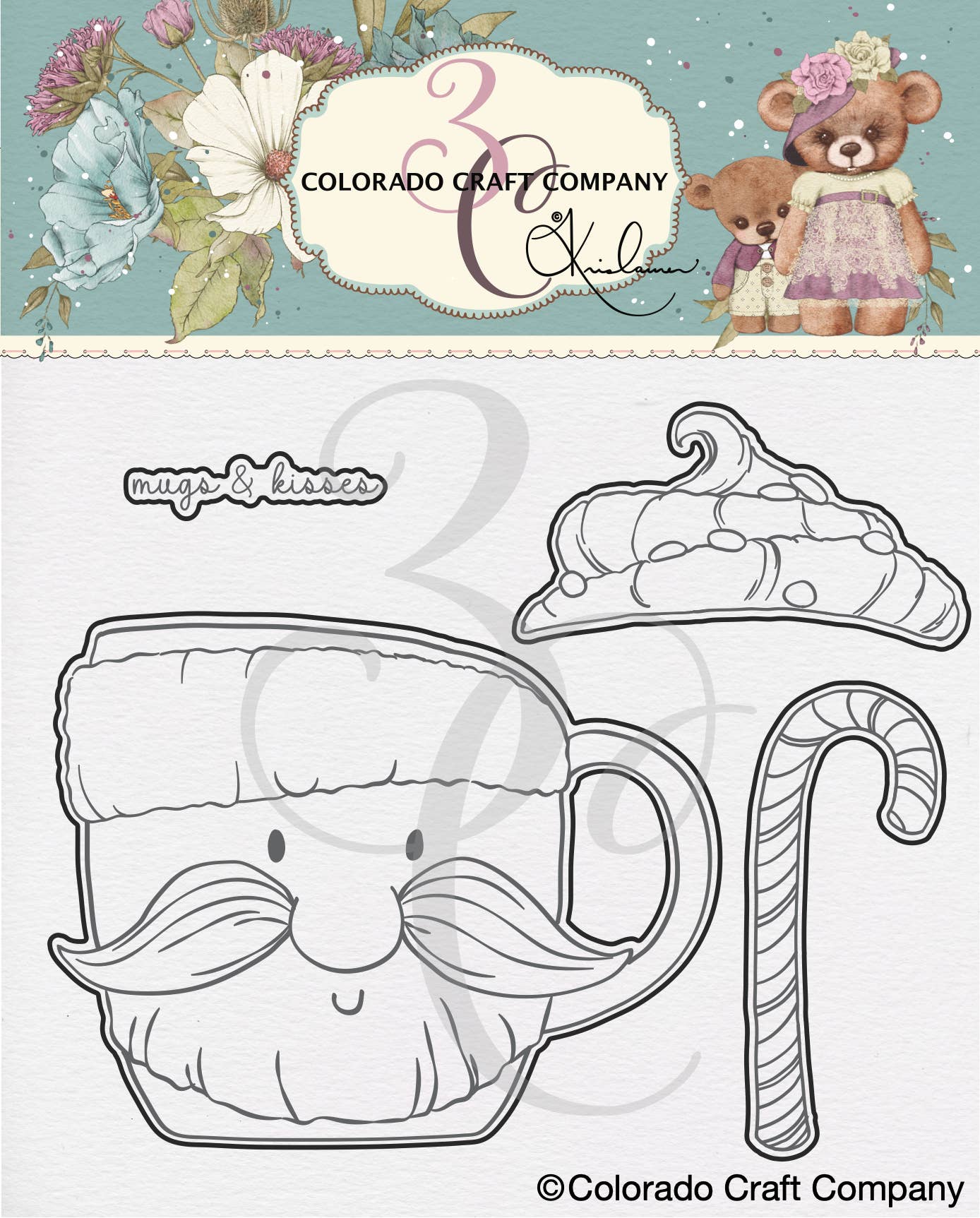 Colorado Craft Company - KL919-D Kris Lauren~Santa Cheer Mug Dies