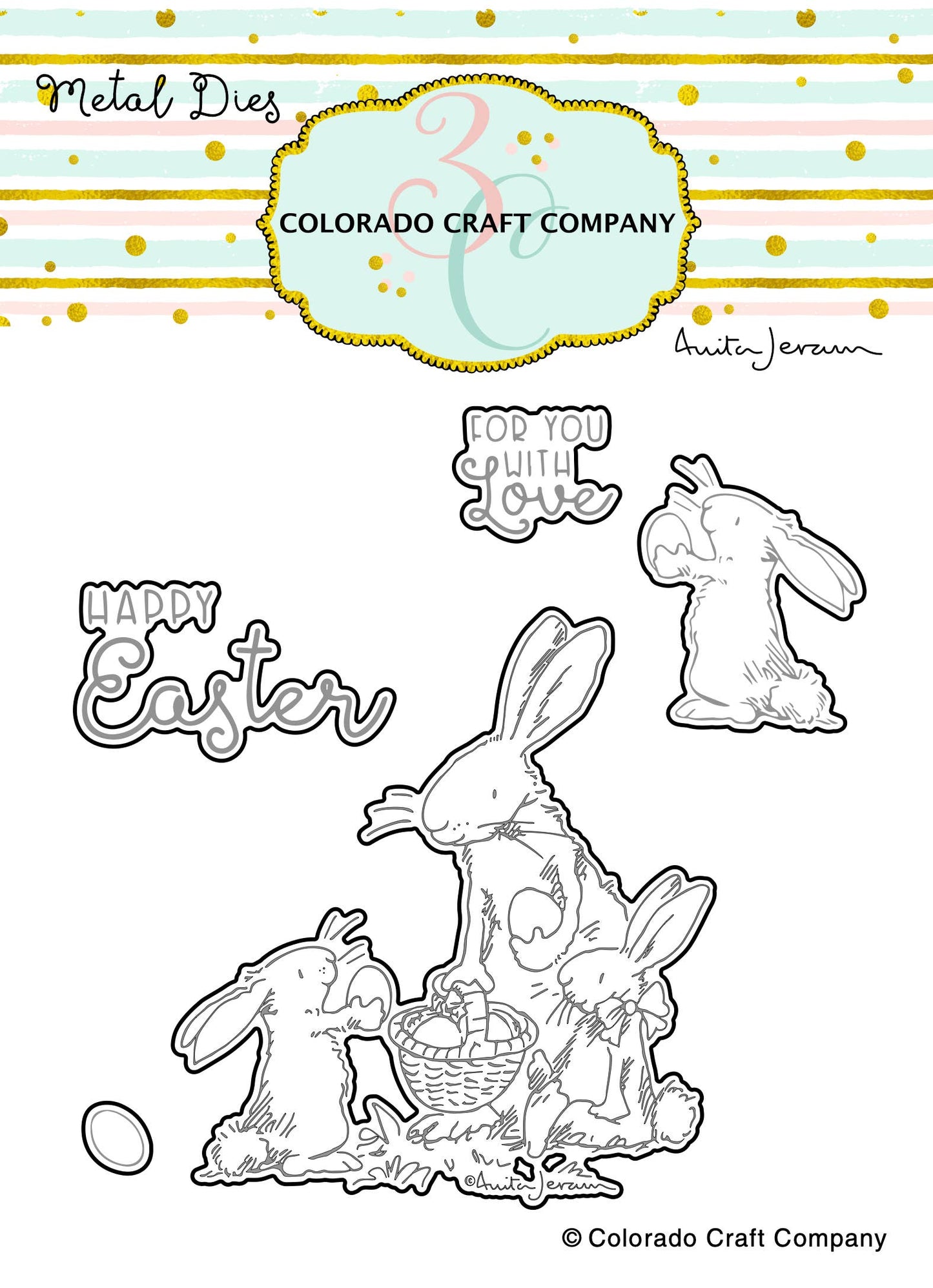 Colorado Craft Company - AJ429-D Anita Jeram~Happy Easter Dies