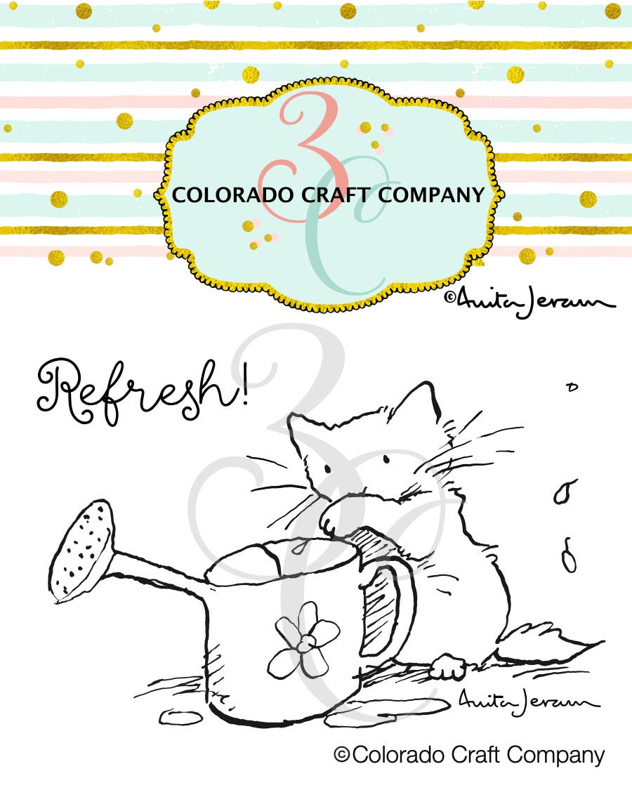 Colorado Craft Company - AJ553 Anita Jeram ~ Watering Can Mini