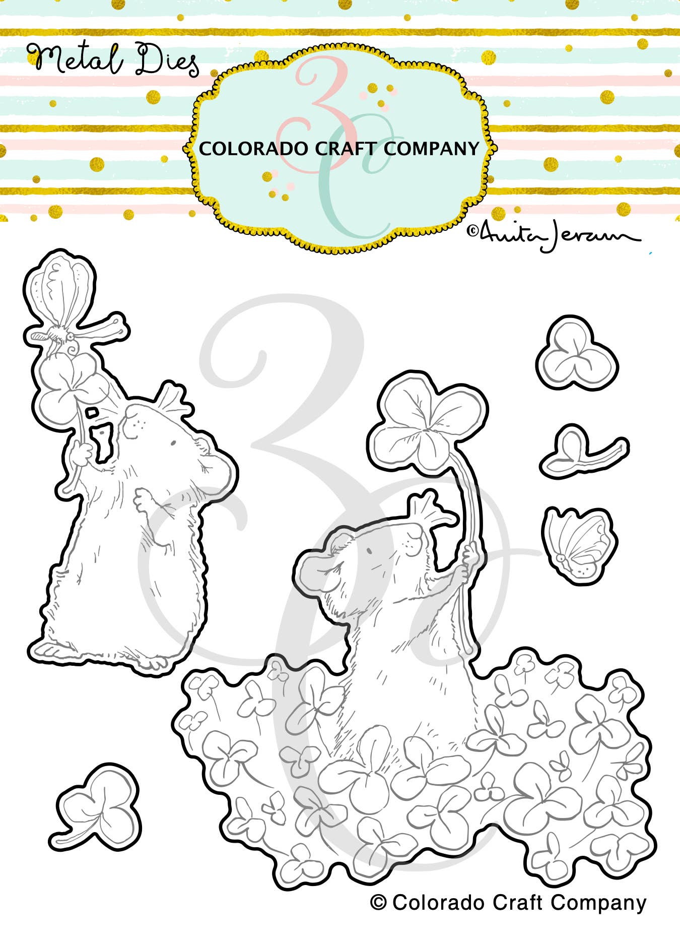 Colorado Craft Company - AJ419-D Anita Jeram~4 Leaf Clover Dies