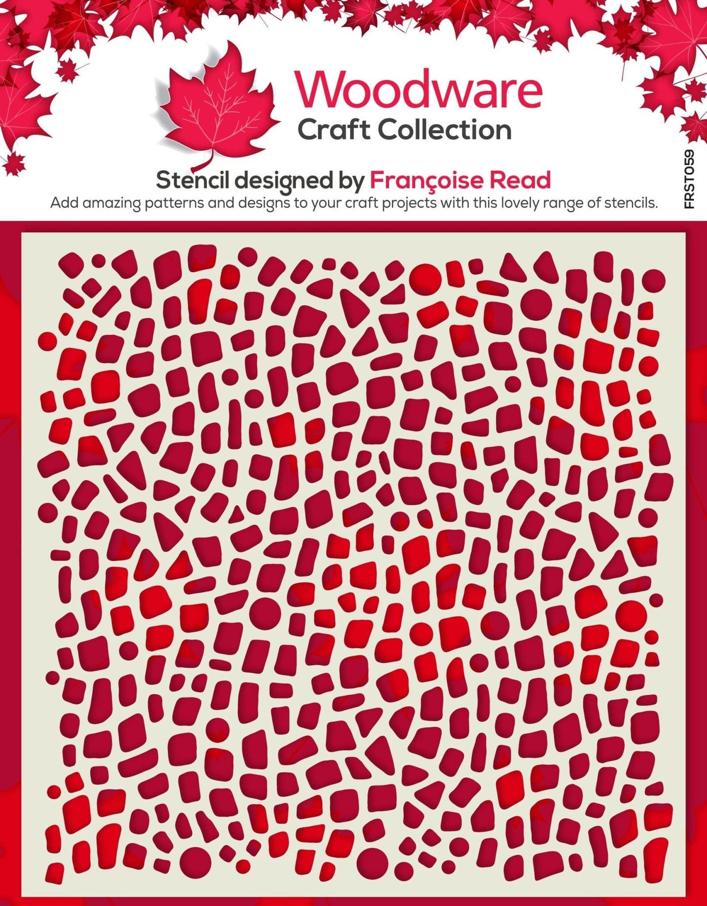 Ecstasy Crafts Distributing - Woodware Pebble Dash 6 in x 6 in Stencil - Red Button Studio 9