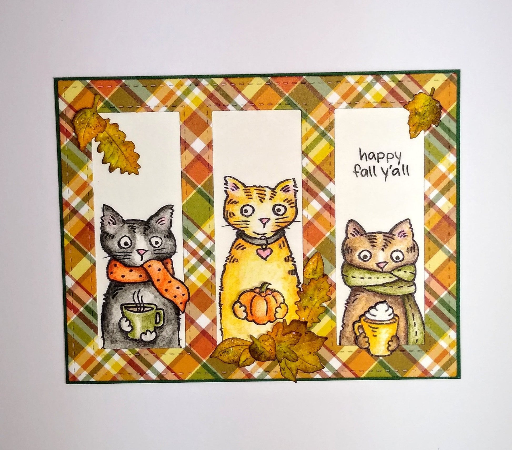 "Happy Fall" Handmade Greeting Card - Red Button Studio 9