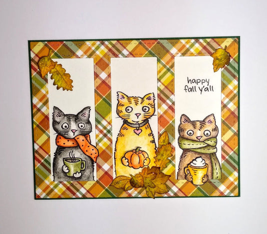 "Happy Fall" Handmade Greeting Card - Red Button Studio 9